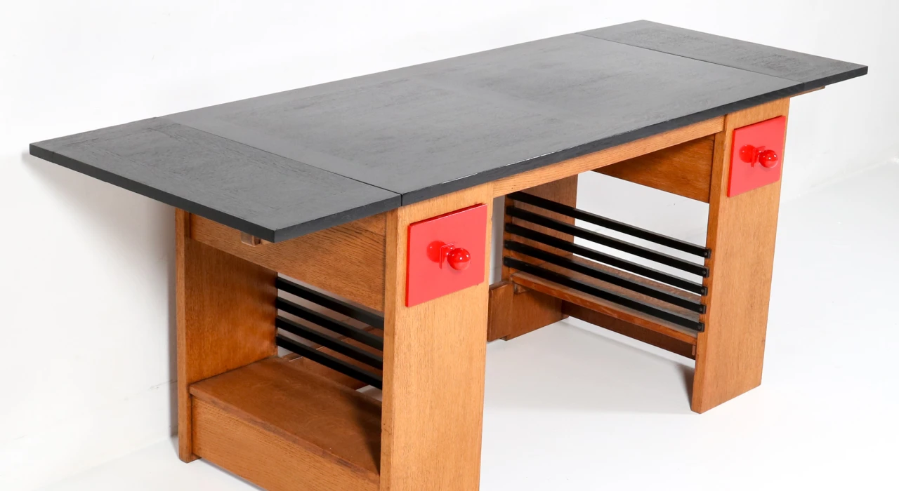 Art Deco Modernist Desk or Writing Table by Hendrik Wouda for Pander, 1920s